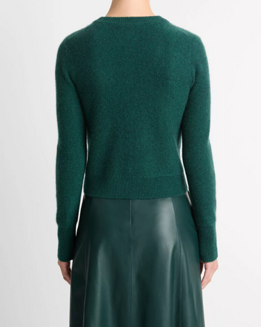 Vince Boiled Cotton Cardigan in Heather Jade