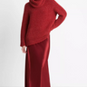 Vince Boucle Turtle Neck Sweater in Ruby Ink