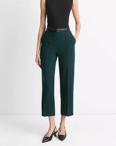 Vince Brushed Wool Mid Rise Easy Pull On Pant in Sea Onyx