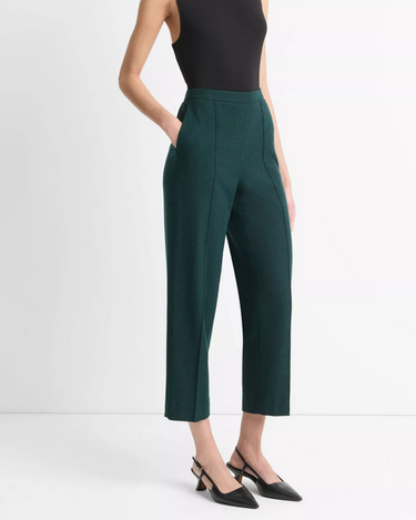 Vince Brushed Wool Mid Rise Easy Pull On Pant in Sea Onyx