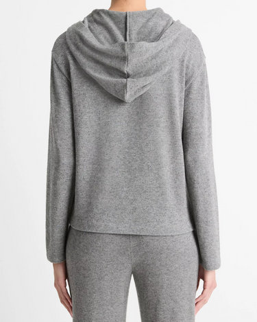 Vince Cozy Long Sleeve Hoodie in Dark Heather Grey