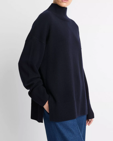 Vince Dropped Shoulder Turtle Neck Sweater in Coastal