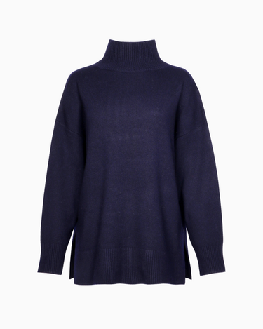 Vince Dropped Shoulder Turtle Neck Sweater in Coastal