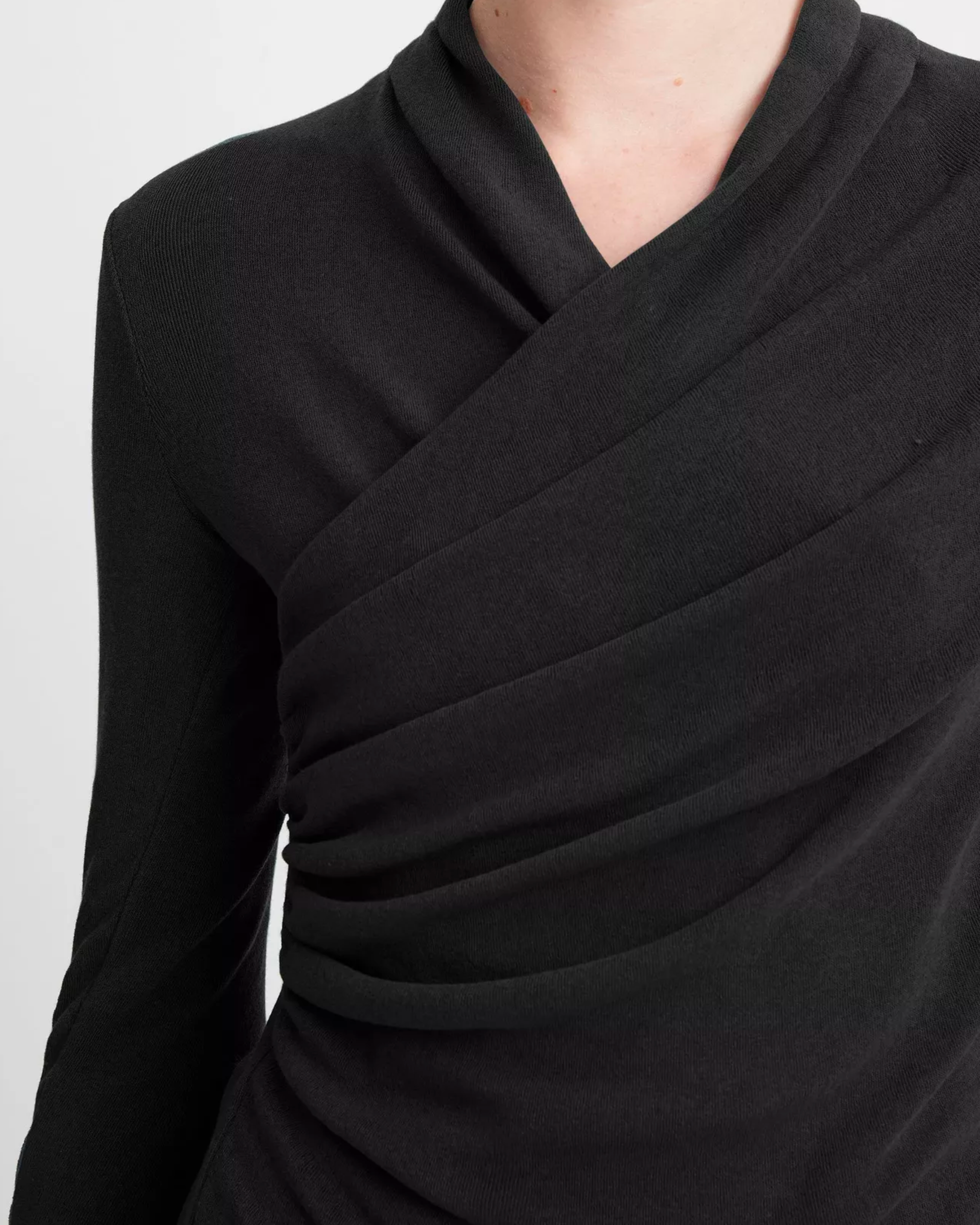 Vince Fixed Wrap Top in Black