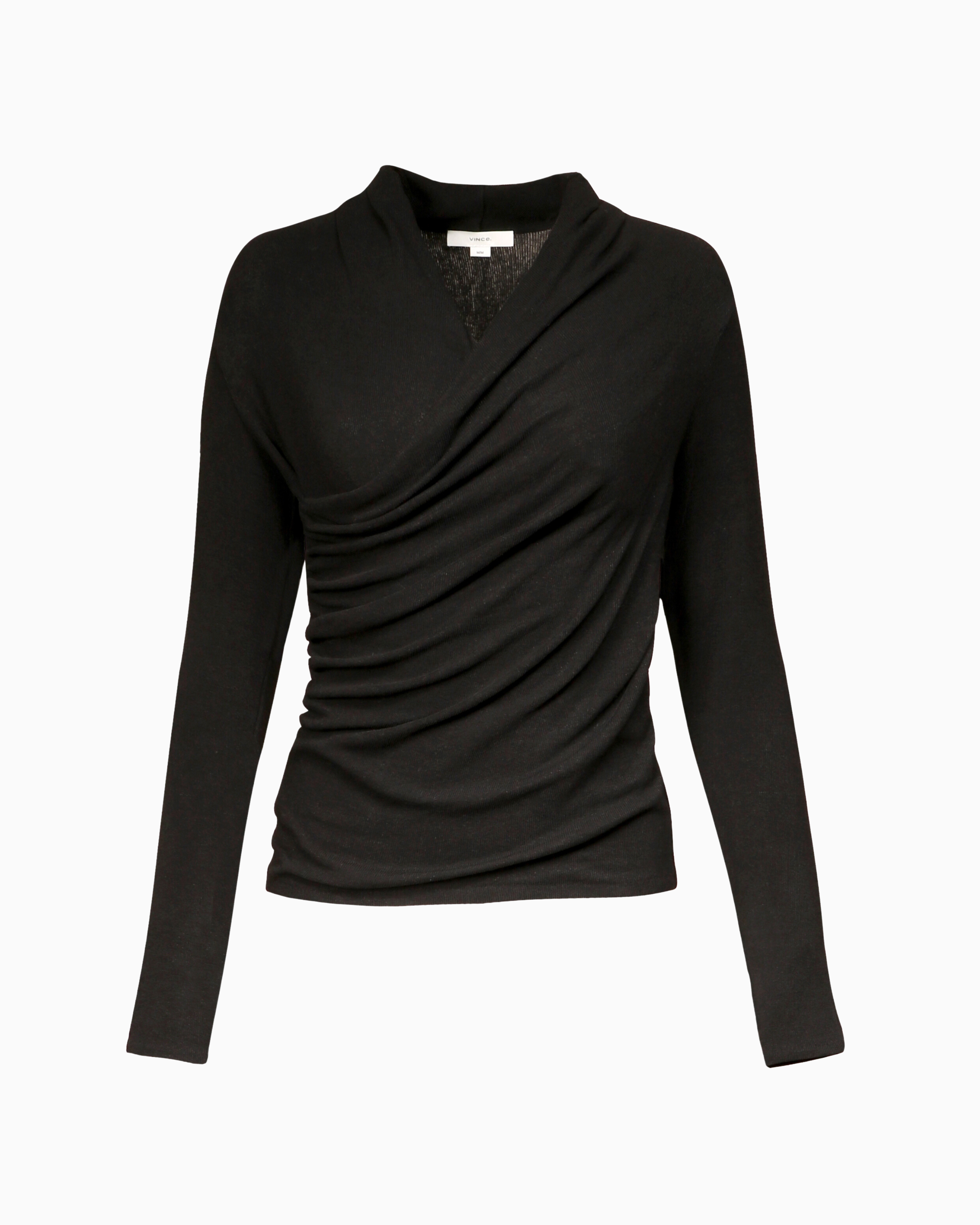 Vince Fixed Wrap Top in Black