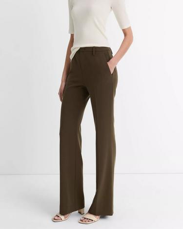 Vince Mid Rise Tailored Flare Pant in Vine