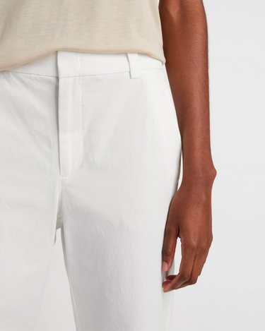 Vince Mid Rise Washed Cotton Crop Pant in Off White