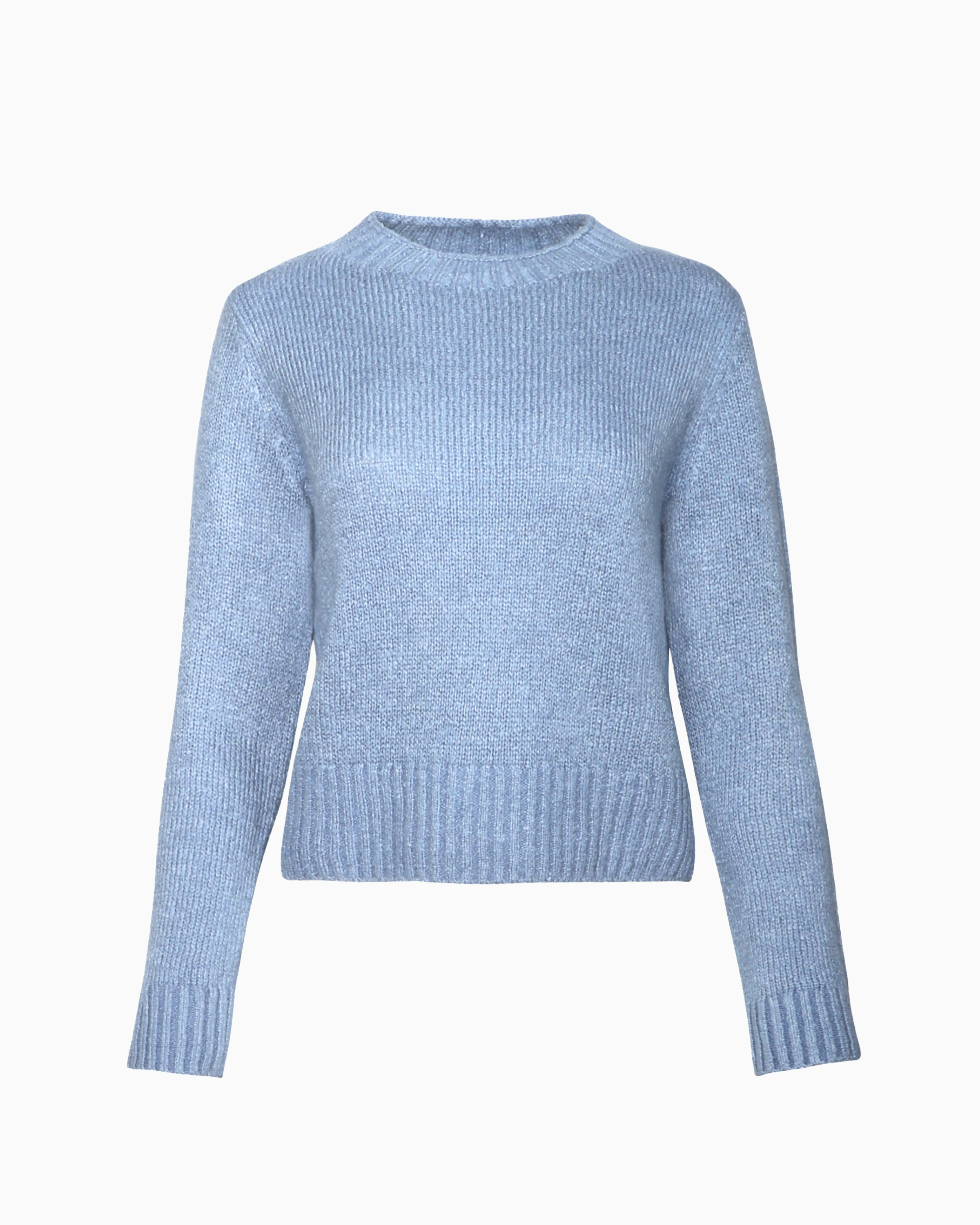 Vince Plush Silk Crew Sweater in Azure Gem