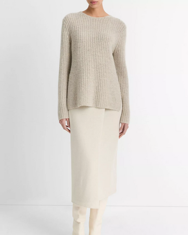 Vince Ribbed Donegal Tunic Sweater