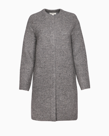 Vince Textured Soft Sculpt Car Coat in Medium Heather Grey