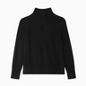 White + Warren Cashmere Blend Stand Neck Sweater in Umber Black