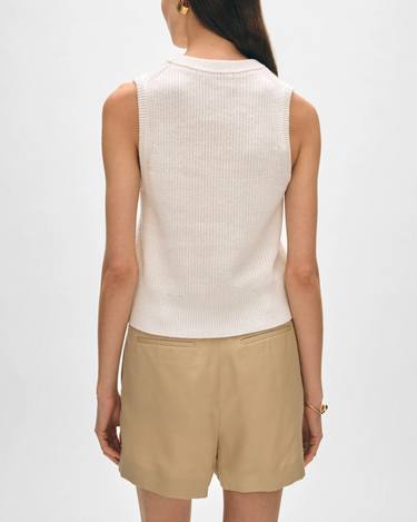 White + Warren Cotton Ribbed Tank in White