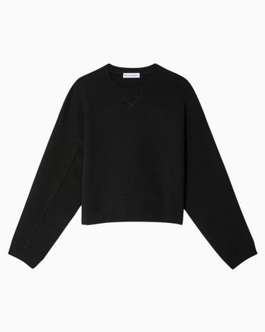 White + Warren Cotton Sweatshirt in Black