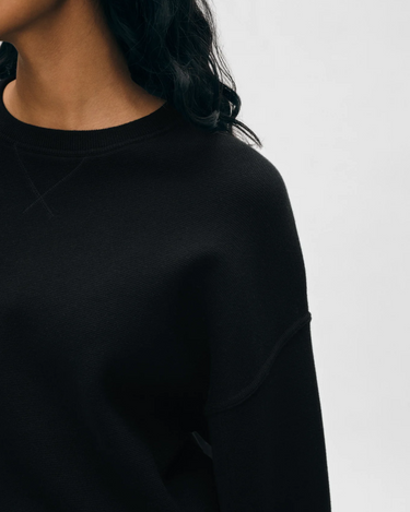 White + Warren Cotton Sweatshirt in Black