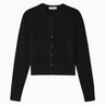 White + Warren Crewneck Cardigan in Black