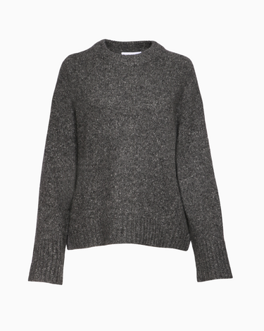 White + Warren Donegal Easy Crewneck Speckled Charcoal