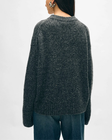 White + Warren Donegal Easy Crewneck Speckled Charcoal