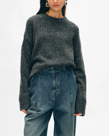 White + Warren Donegal Easy Crewneck Speckled Charcoal