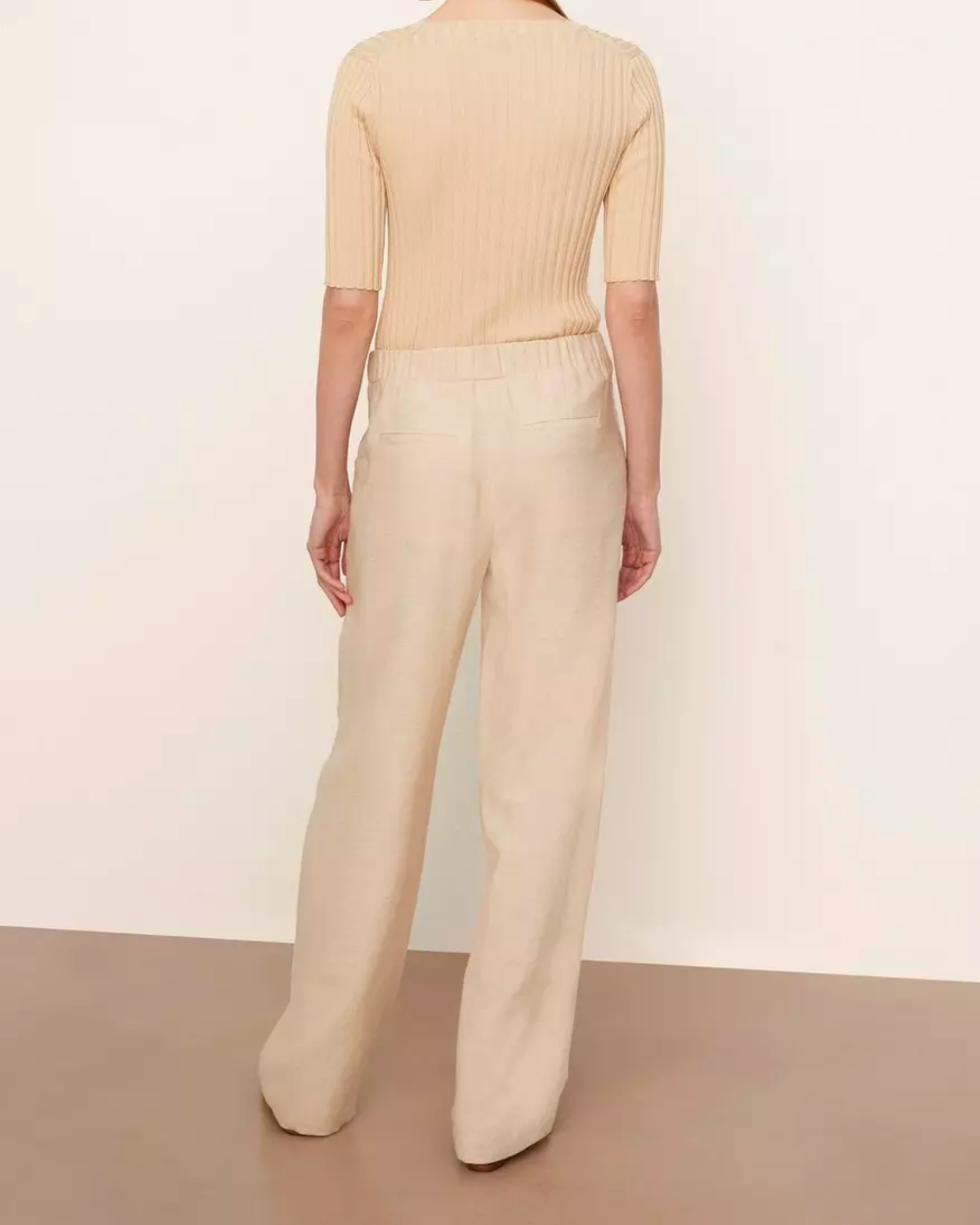 Vince Straight Leg Pull On Pant in Pale Sand