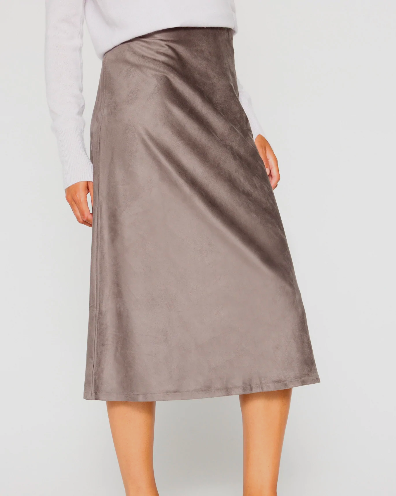 Brochu Walker Hallie Slip Skirt in Sable Grey