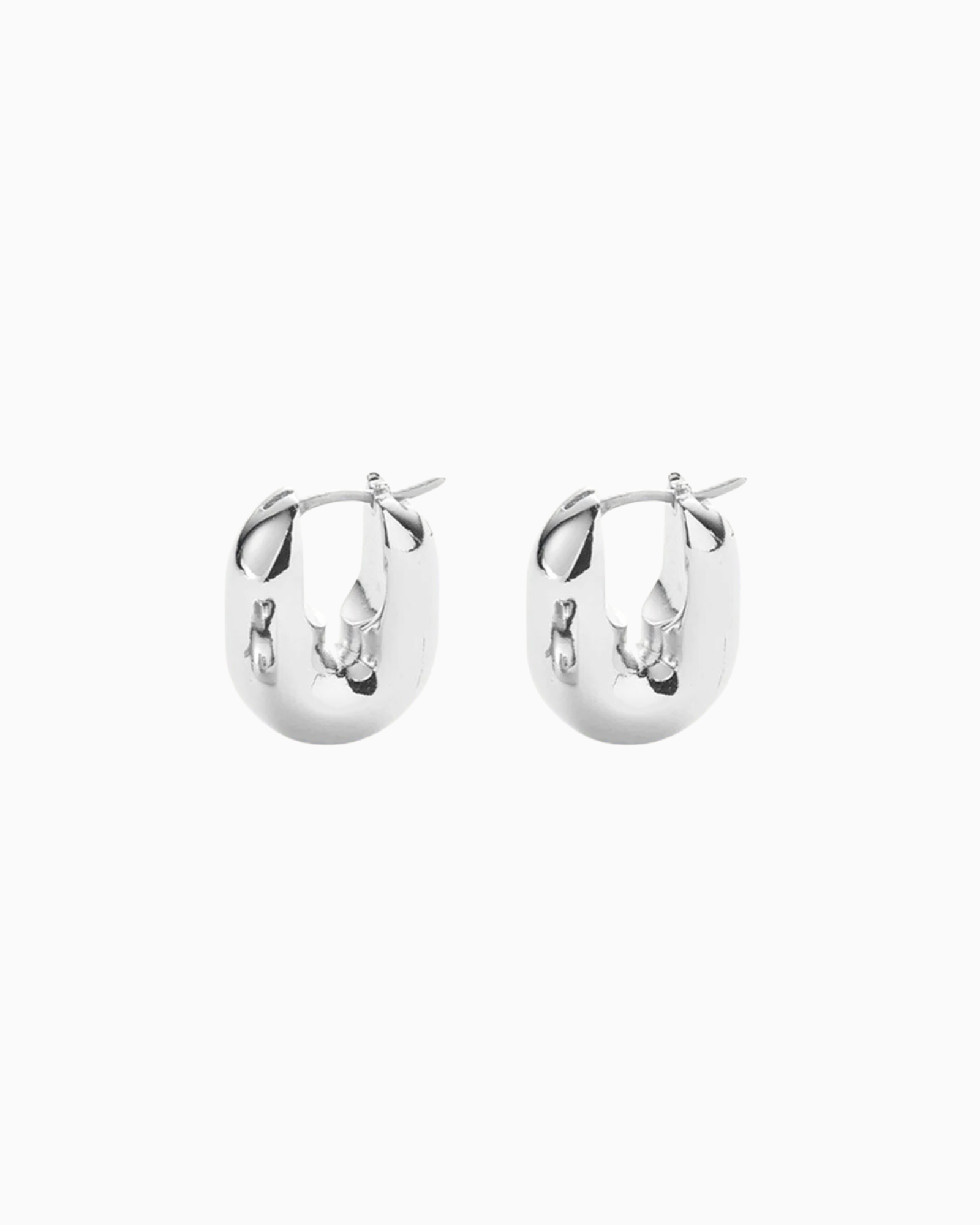 Jenny Bird Puffy U-Link Earrings in Silver